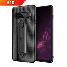 Custodia Silicone Ultra Sottile Morbida Cover con Supporto per Samsung Galaxy S10 Nero