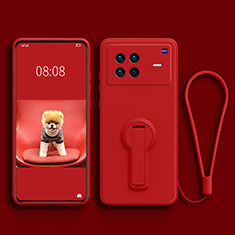 Custodia Silicone Ultra Sottile Morbida Cover con Supporto per Vivo X Note Rosso
