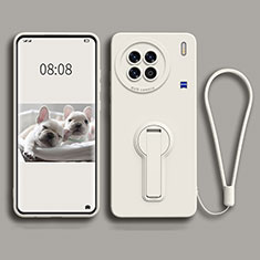 Custodia Silicone Ultra Sottile Morbida Cover con Supporto per Vivo X90 Pro 5G Bianco