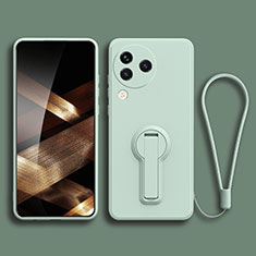 Custodia Silicone Ultra Sottile Morbida Cover con Supporto per Xiaomi Civi 3 5G Verde Pastello