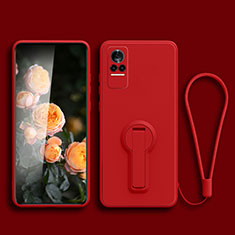 Custodia Silicone Ultra Sottile Morbida Cover con Supporto per Xiaomi Civi 5G Rosso