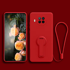Custodia Silicone Ultra Sottile Morbida Cover con Supporto per Xiaomi Mi 10i 5G Rosso