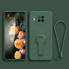 Custodia Silicone Ultra Sottile Morbida Cover con Supporto per Xiaomi Mi 10i 5G Verde Notte