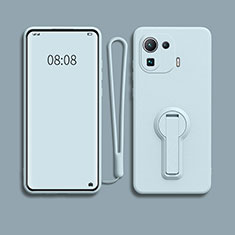 Custodia Silicone Ultra Sottile Morbida Cover con Supporto per Xiaomi Mi 11 Pro 5G Azzurro