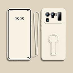 Custodia Silicone Ultra Sottile Morbida Cover con Supporto per Xiaomi Mi 11 Ultra 5G Bianco