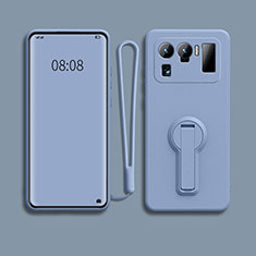 Custodia Silicone Ultra Sottile Morbida Cover con Supporto per Xiaomi Mi 11 Ultra 5G Grigio Lavanda