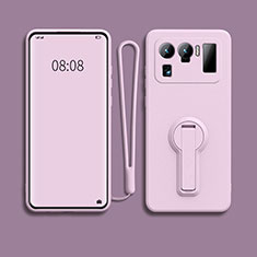 Custodia Silicone Ultra Sottile Morbida Cover con Supporto per Xiaomi Mi 11 Ultra 5G Rosa