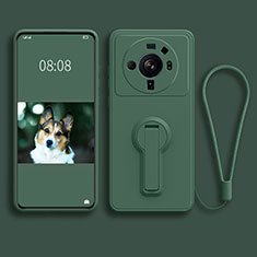 Custodia Silicone Ultra Sottile Morbida Cover con Supporto per Xiaomi Mi 12 Ultra 5G Verde