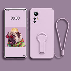 Custodia Silicone Ultra Sottile Morbida Cover con Supporto per Xiaomi Mi 12S 5G Lavanda