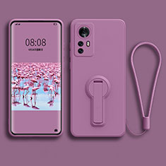 Custodia Silicone Ultra Sottile Morbida Cover con Supporto per Xiaomi Mi 12X 5G Viola