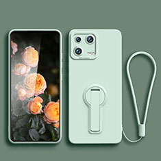 Custodia Silicone Ultra Sottile Morbida Cover con Supporto per Xiaomi Mi 13 5G Verde Pastello