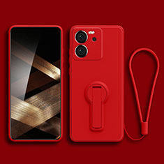 Custodia Silicone Ultra Sottile Morbida Cover con Supporto per Xiaomi Mi 13T 5G Rosso
