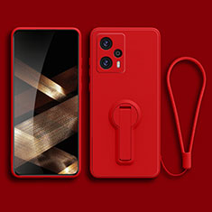 Custodia Silicone Ultra Sottile Morbida Cover con Supporto per Xiaomi Poco F5 5G Rosso