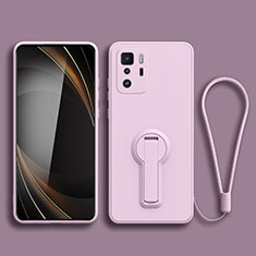 Custodia Silicone Ultra Sottile Morbida Cover con Supporto per Xiaomi Redmi Note 10 Pro 5G Lavanda