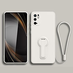 Custodia Silicone Ultra Sottile Morbida Cover con Supporto per Xiaomi Redmi Note 11 SE 5G Bianco