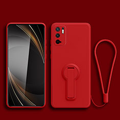 Custodia Silicone Ultra Sottile Morbida Cover con Supporto per Xiaomi Redmi Note 11 SE 5G Rosso