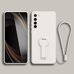 Custodia Silicone Ultra Sottile Morbida Cover con Supporto per Xiaomi Redmi Note 8 (2021) Bianco