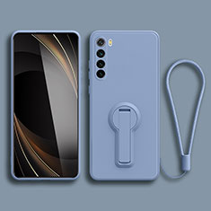 Custodia Silicone Ultra Sottile Morbida Cover con Supporto per Xiaomi Redmi Note 8 (2021) Grigio Lavanda