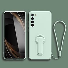 Custodia Silicone Ultra Sottile Morbida Cover con Supporto per Xiaomi Redmi Note 8 (2021) Verde Pastello