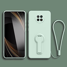 Custodia Silicone Ultra Sottile Morbida Cover con Supporto per Xiaomi Redmi Note 9 5G Verde Pastello
