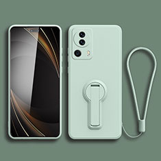 Custodia Silicone Ultra Sottile Morbida Cover con Supporto S01 per Xiaomi Mi 13 Lite 5G Verde Pastello