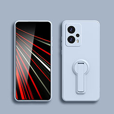 Custodia Silicone Ultra Sottile Morbida Cover con Supporto S01 per Xiaomi Redmi Note 11T Pro 5G Azzurro