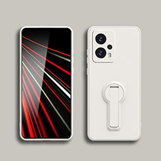 Custodia Silicone Ultra Sottile Morbida Cover con Supporto S01 per Xiaomi Redmi Note 11T Pro 5G Bianco