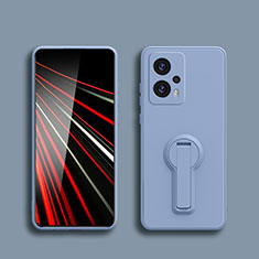 Custodia Silicone Ultra Sottile Morbida Cover con Supporto S01 per Xiaomi Redmi Note 11T Pro 5G Grigio Lavanda