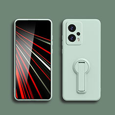 Custodia Silicone Ultra Sottile Morbida Cover con Supporto S01 per Xiaomi Redmi Note 11T Pro 5G Verde Pastello