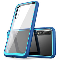 Custodia Silicone Ultra Sottile Morbida Cover Fronte e Retro 360 Gradi M01 per Huawei P20 Pro Blu