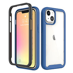 Custodia Silicone Ultra Sottile Morbida Cover Fronte e Retro 360 Gradi per Apple iPhone 13 Blu