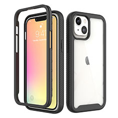 Custodia Silicone Ultra Sottile Morbida Cover Fronte e Retro 360 Gradi per Apple iPhone 13 Mini Nero