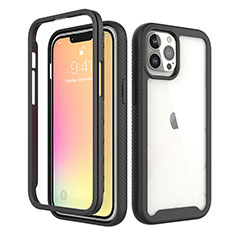 Custodia Silicone Ultra Sottile Morbida Cover Fronte e Retro 360 Gradi per Apple iPhone 13 Pro Max Nero