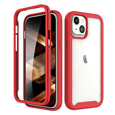 Custodia Silicone Ultra Sottile Morbida Cover Fronte e Retro 360 Gradi per Apple iPhone 15 Plus Rosso