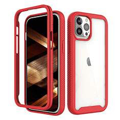 Custodia Silicone Ultra Sottile Morbida Cover Fronte e Retro 360 Gradi per Apple iPhone 15 Pro Max Rosso
