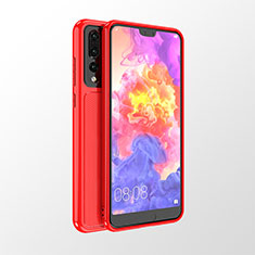 Custodia Silicone Ultra Sottile Morbida Cover Fronte e Retro 360 Gradi per Huawei P20 Pro Rosso