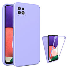 Custodia Silicone Ultra Sottile Morbida Cover Fronte e Retro 360 Gradi per Samsung Galaxy A22 5G Lavanda