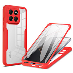 Custodia Silicone Ultra Sottile Morbida Cover Fronte e Retro 360 Gradi per Xiaomi Mi 14 5G Rosso
