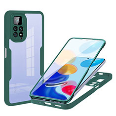 Custodia Silicone Ultra Sottile Morbida Cover Fronte e Retro 360 Gradi per Xiaomi Redmi Note 11 4G (2022) Verde