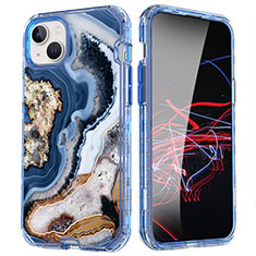 Custodia Silicone Ultra Sottile Morbida Cover Fronte e Retro 360 Gradi YJ1 per Apple iPhone 15 Blu