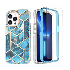 Custodia Silicone Ultra Sottile Morbida Cover Fronte e Retro 360 Gradi YJ3 per Apple iPhone 13 Pro Blu