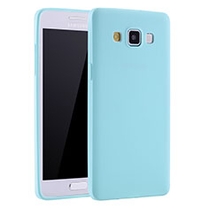 Custodia Silicone Ultra Sottile Morbida Cover S01 per Samsung Galaxy A7 Duos SM-A700F A700FD Cielo Blu