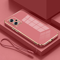 Custodia Silicone Ultra Sottile Morbida Cover S01 per Xiaomi Redmi Note 11T Pro+ Plus 5G Rosso