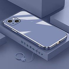 Custodia Silicone Ultra Sottile Morbida Cover S03 per Apple iPhone 13 Grigio Lavanda