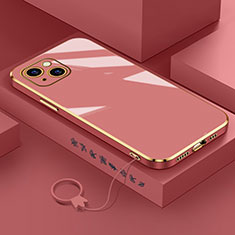 Custodia Silicone Ultra Sottile Morbida Cover S03 per Apple iPhone 15 Plus Rosso
