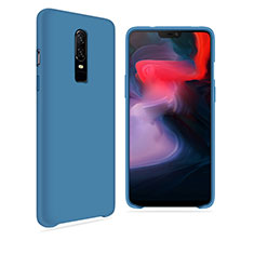 Custodia Silicone Ultra Sottile Morbida Cover S03 per OnePlus 6 Blu