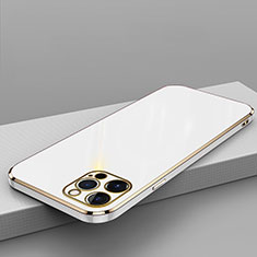 Custodia Silicone Ultra Sottile Morbida Cover S04 per Apple iPhone 14 Pro Bianco