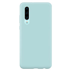 Custodia Silicone Ultra Sottile Morbida Cover S04 per Huawei P30 Cielo Blu