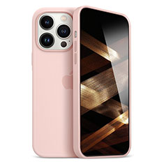 Custodia Silicone Ultra Sottile Morbida Cover S05 per Apple iPhone 14 Pro Oro Rosa