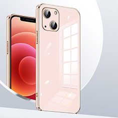 Custodia Silicone Ultra Sottile Morbida Cover S06 per Apple iPhone 14 Plus Oro Rosa